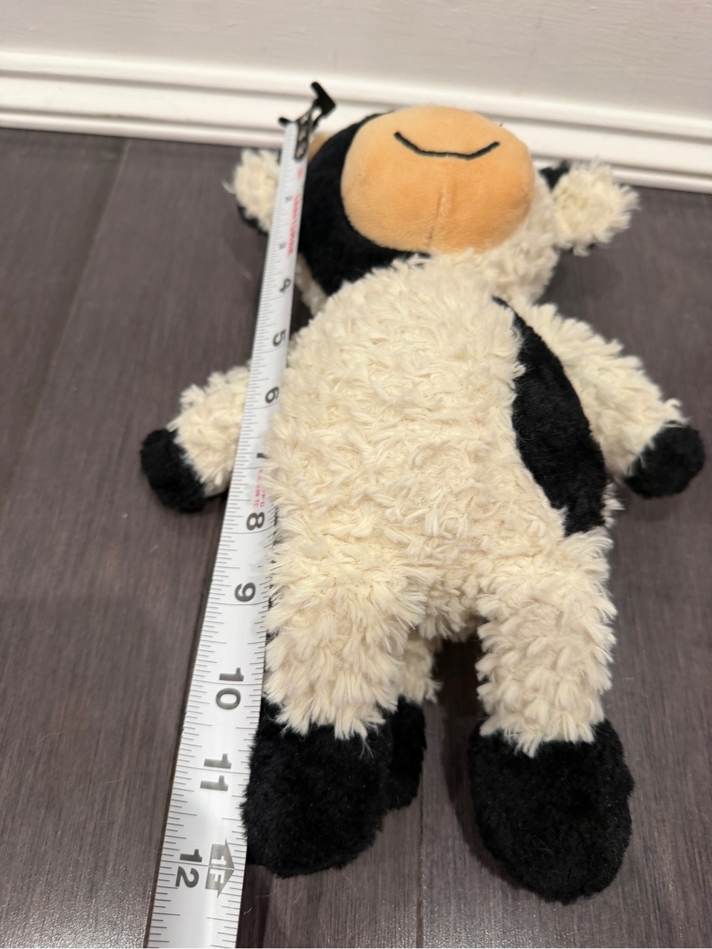 Dog Pet Plush Cow Stuffed Animal - Black, Cream, Tan 12” in Toy - Picture 5 of 5